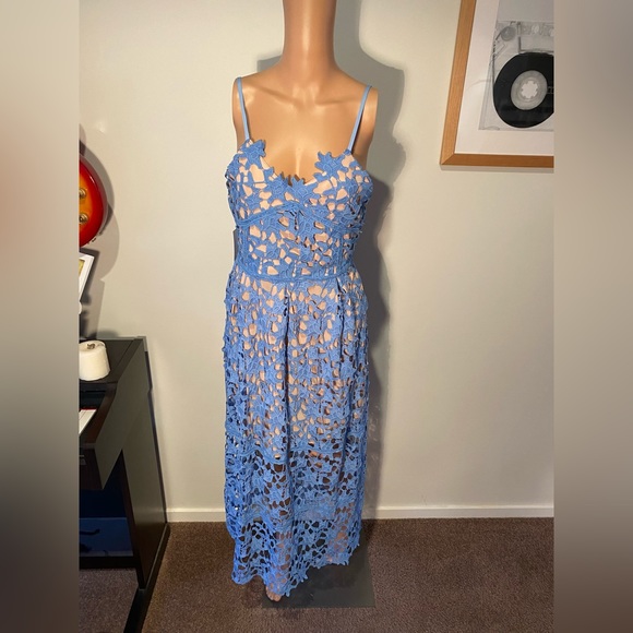Self-Portrait blue lace dress size UK 10 BNWT - Picture 3 of 11